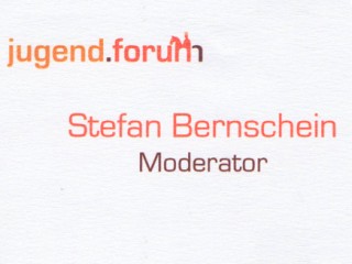 Namenskarte jugend.forum: Moderation Stefan Bernschein